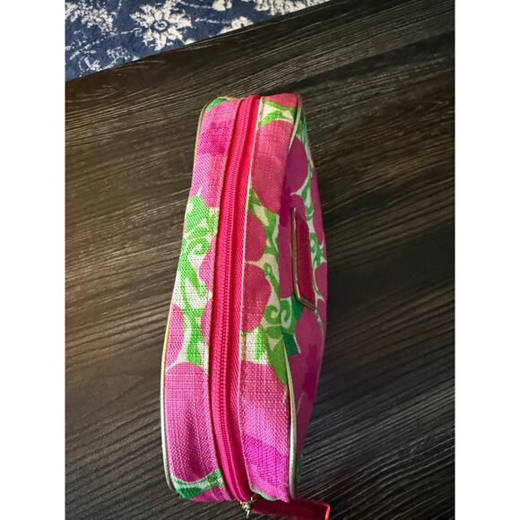 6/$25 Lilly Pulitzer for Estée Lauder Pink and Green Floral Cosmetic Makeup Bag - Picture 6 of 10